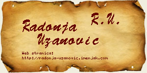 Radonja Uzanović vizit kartica